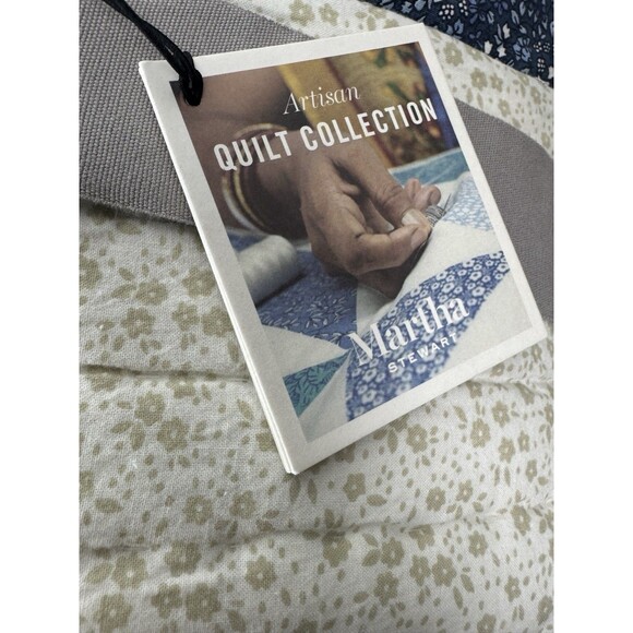 Martha Stewart Collection Artisan Hand Crafted Log Cabin KING Quilt ,$600 - Picture 5 of 8